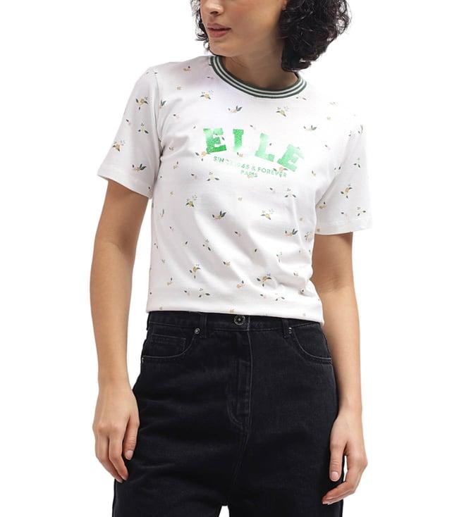 elle white logo relaxed fit t-shirt