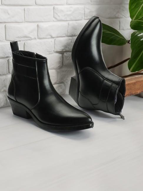 elle women's black casual boots