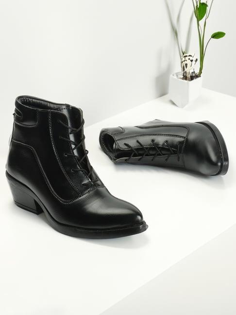 elle women's black derby boots