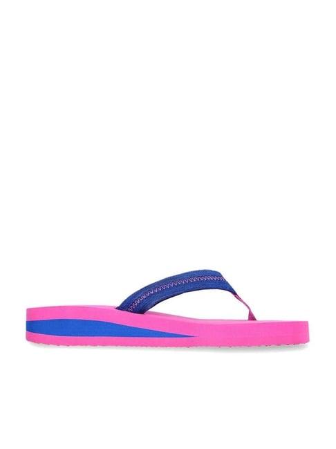 elle women's blue & pink flip flops