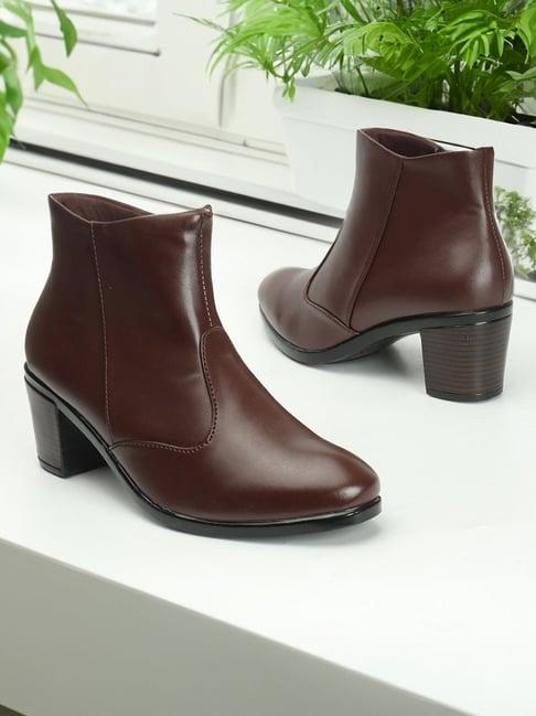 elle women's brown casual booties