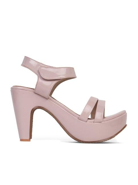 elle women's pink ankle strap sandals