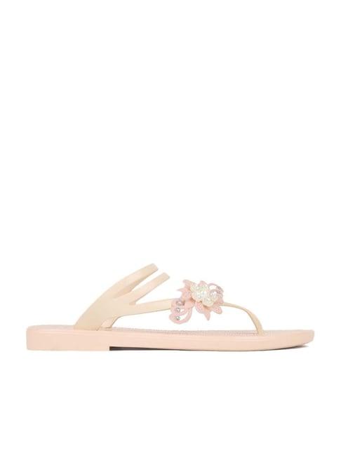 elle women's pink thong sandals