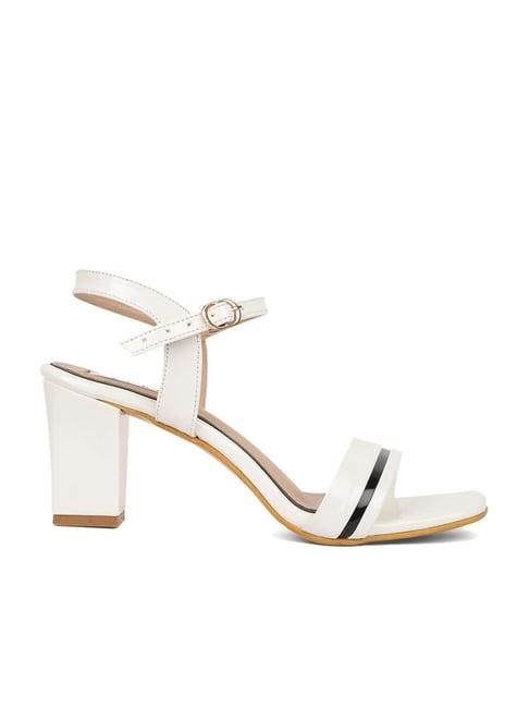 elle women's white ankle strap sandals