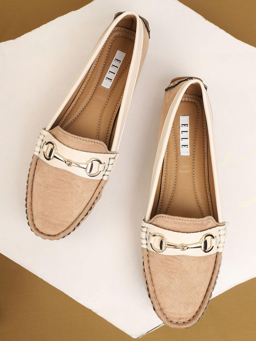 elle women beige loafers