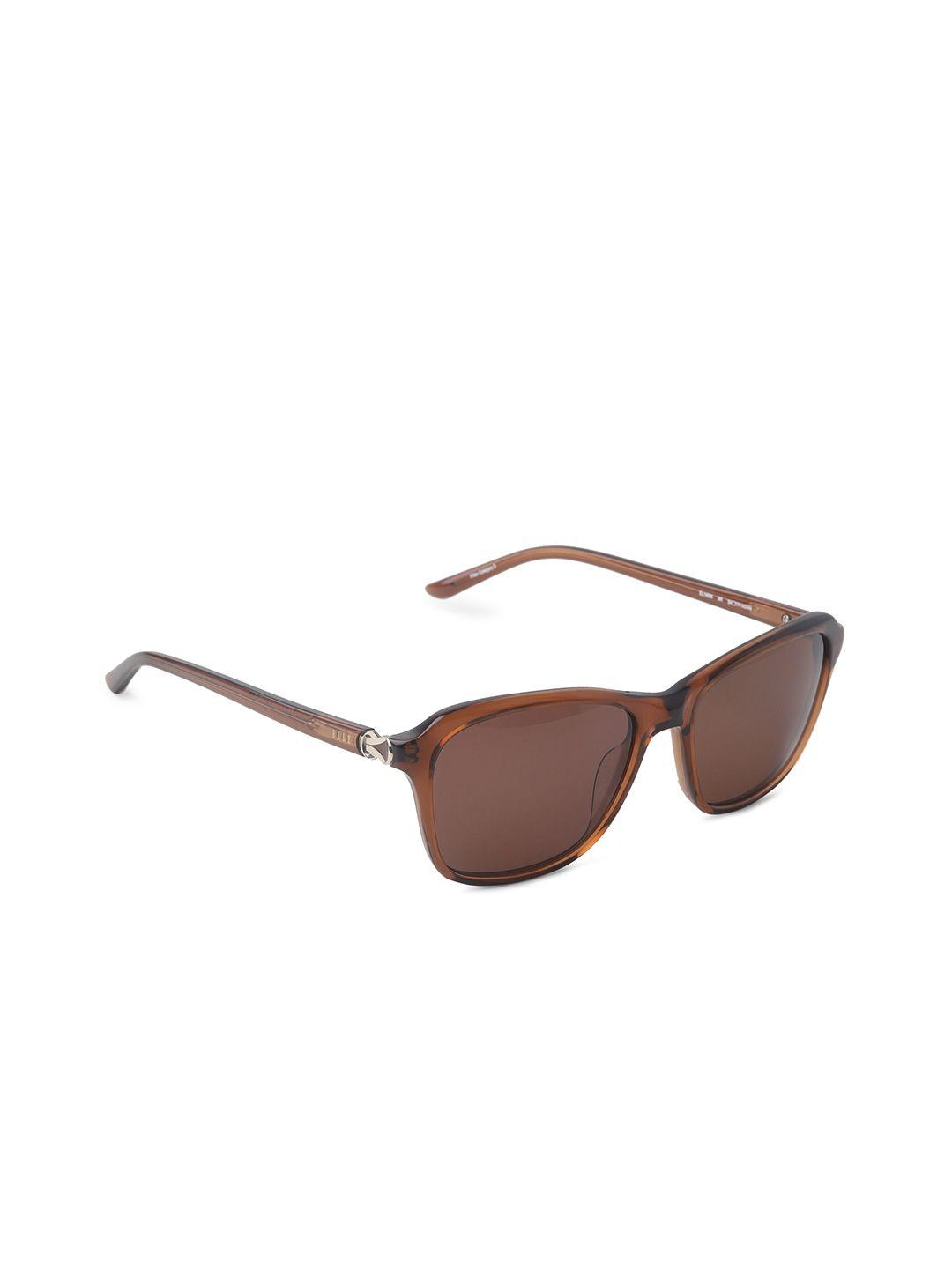 elle women brown lens & brown square sunglasses with uv protected lens