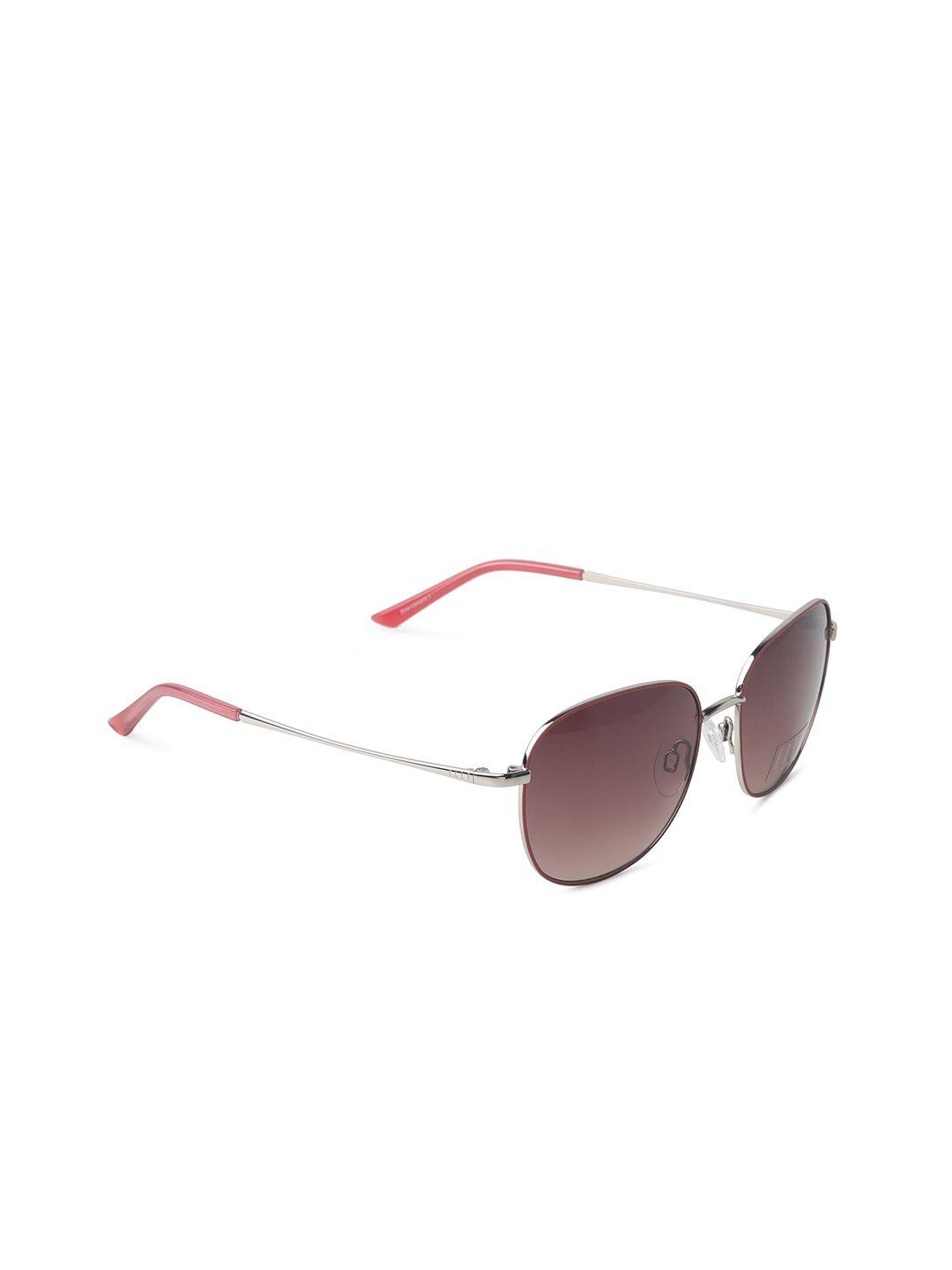 elle women brown lens aviator sunglasses with uv protected lens el14893-55-pk