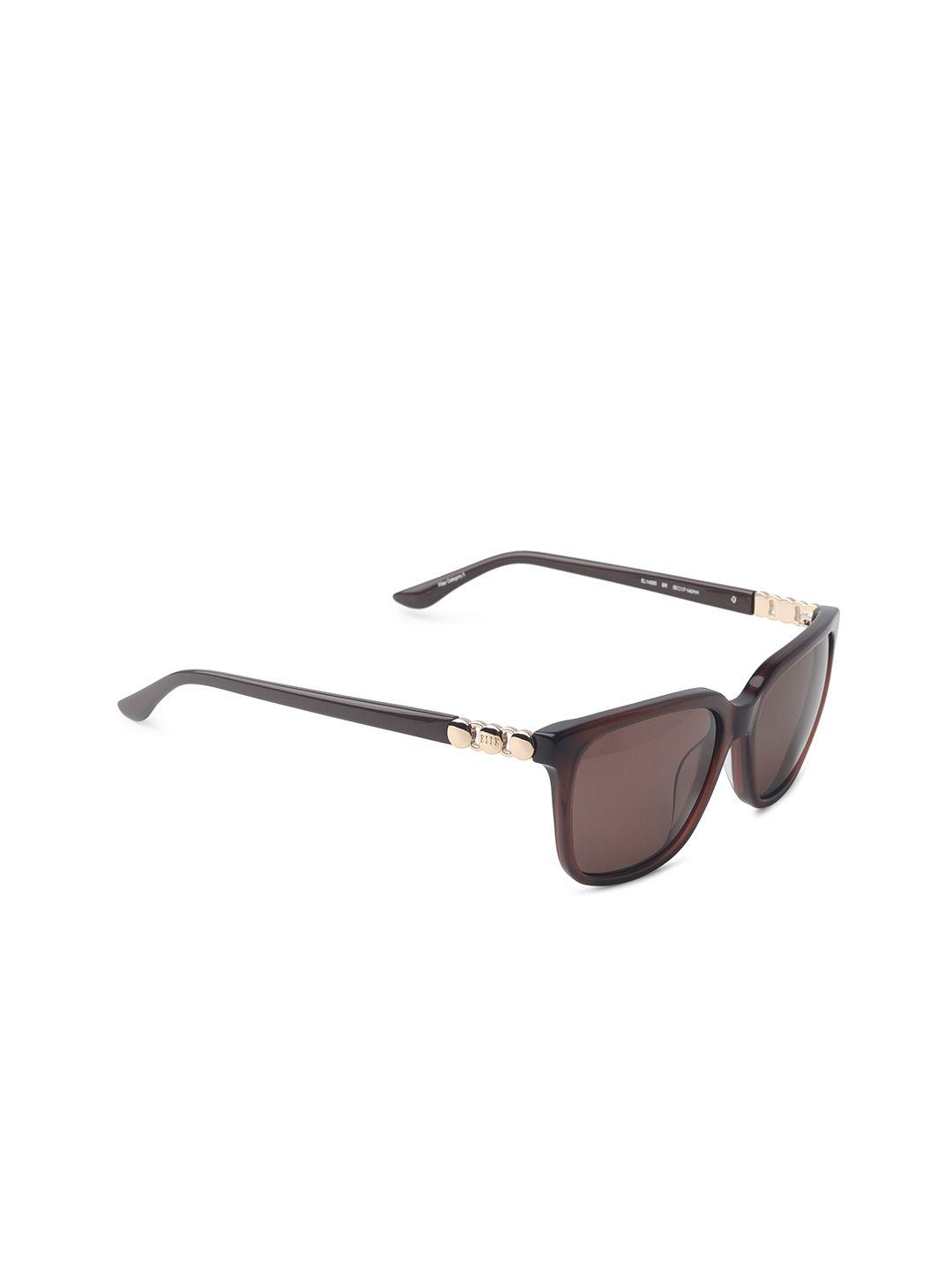elle women brown lens aviator sunglasses with uv protected lens el14895