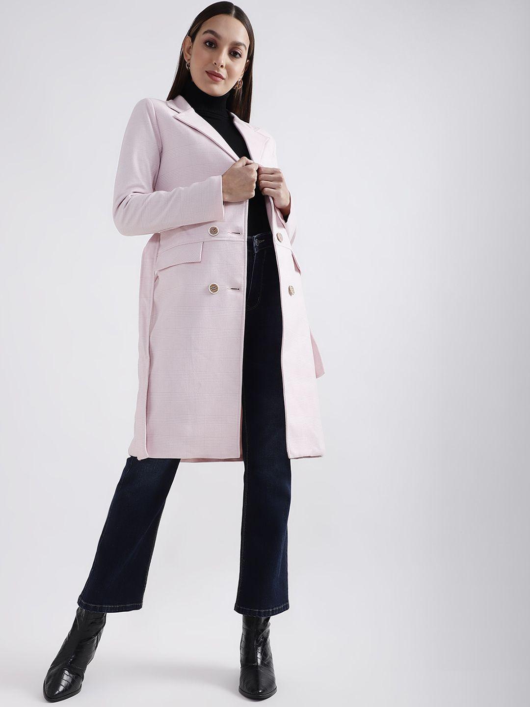 elle women double-breasted trench coat