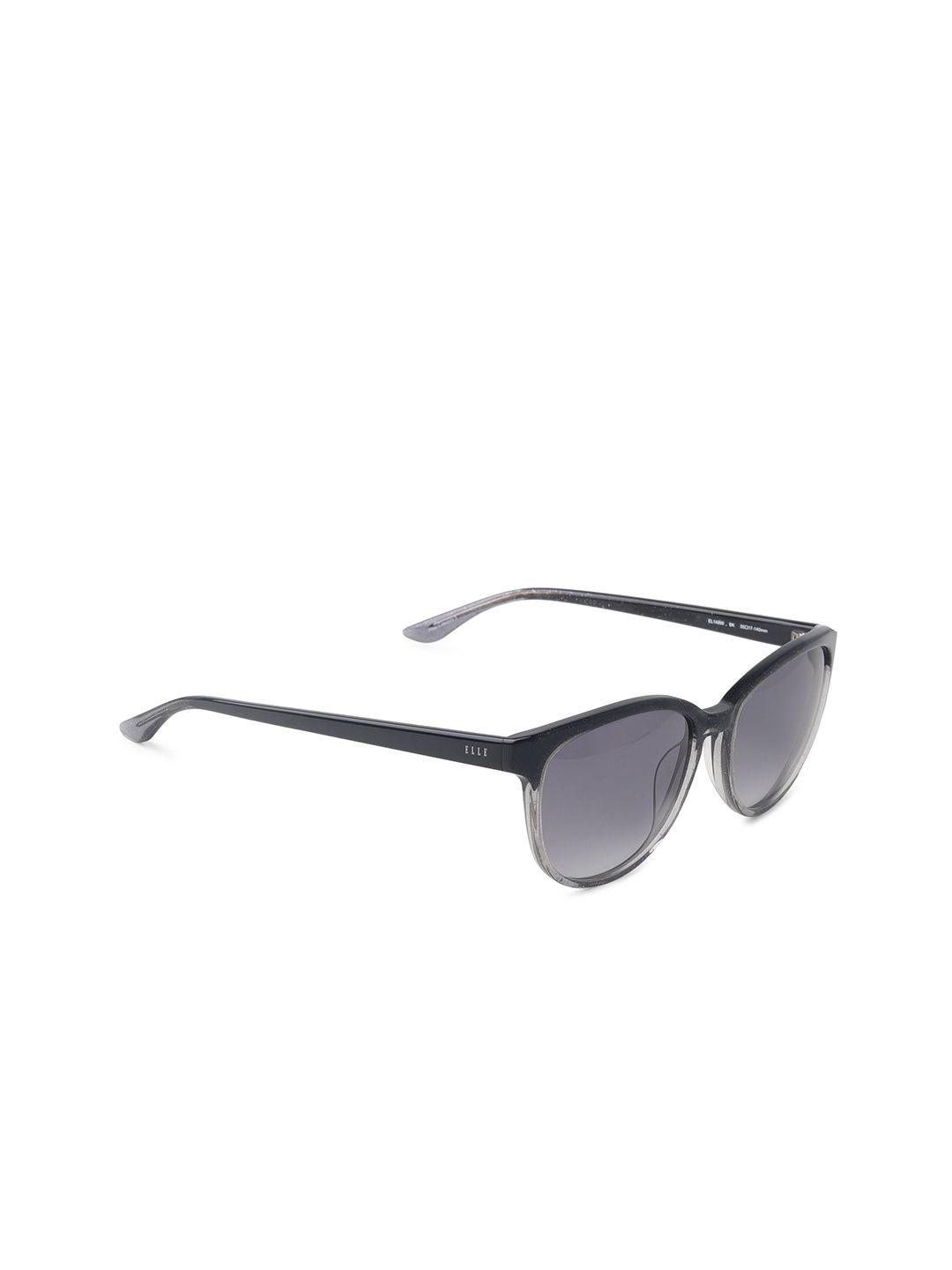 elle women grey lens & black full rim square sunglasses