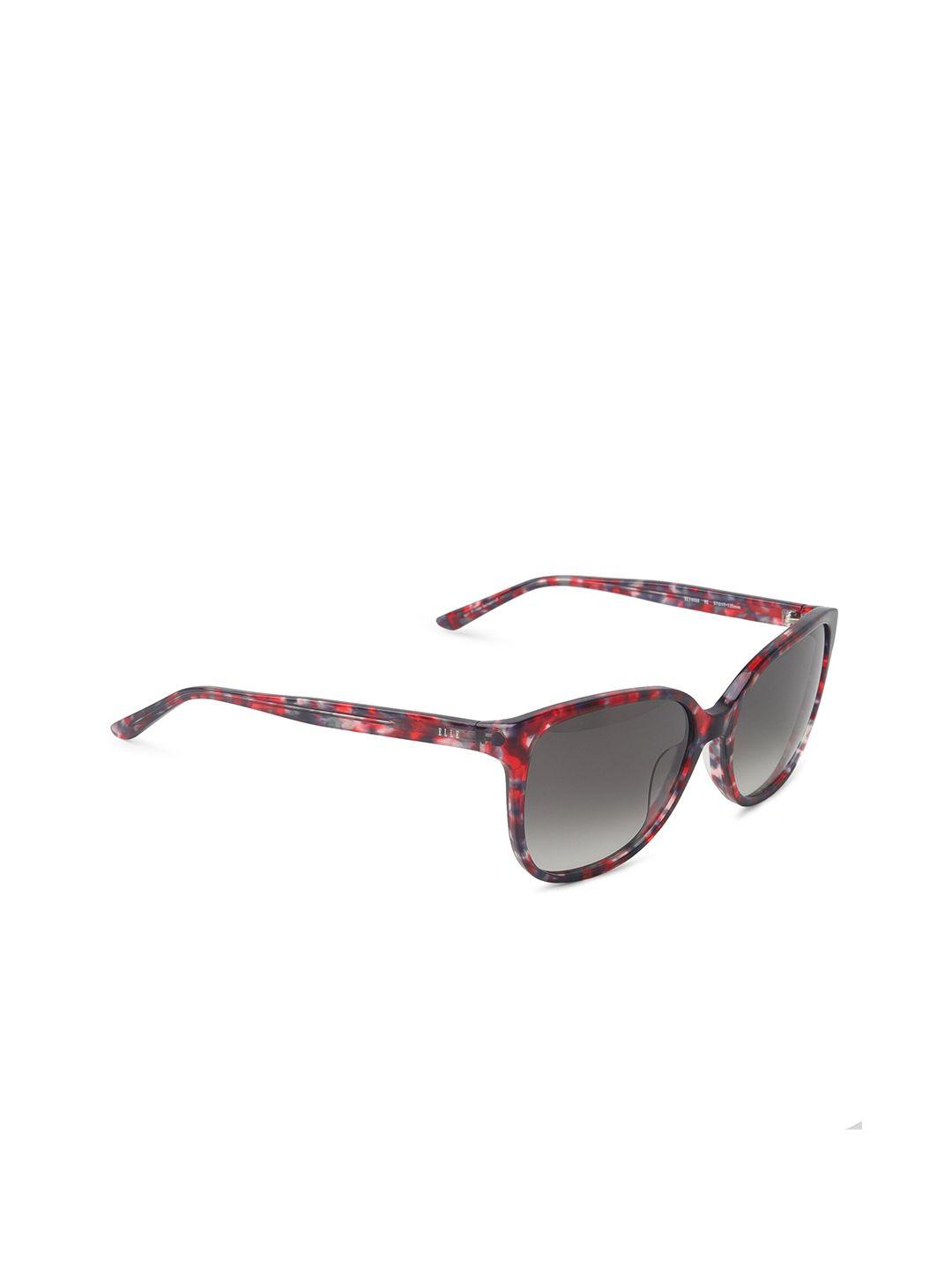 elle women grey lens & red square sunglasses with uv protected lens el14888-57-re