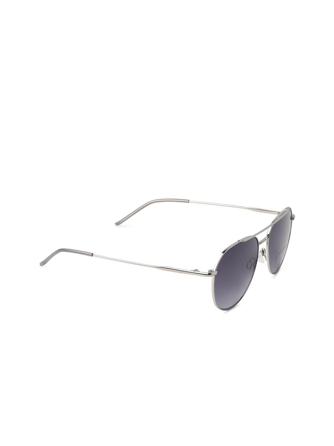 elle women grey lens & silver-toned full rim aviator sunglasses