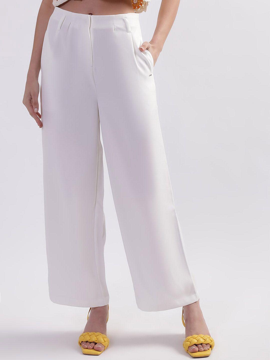 elle women high-rise parallel trousers