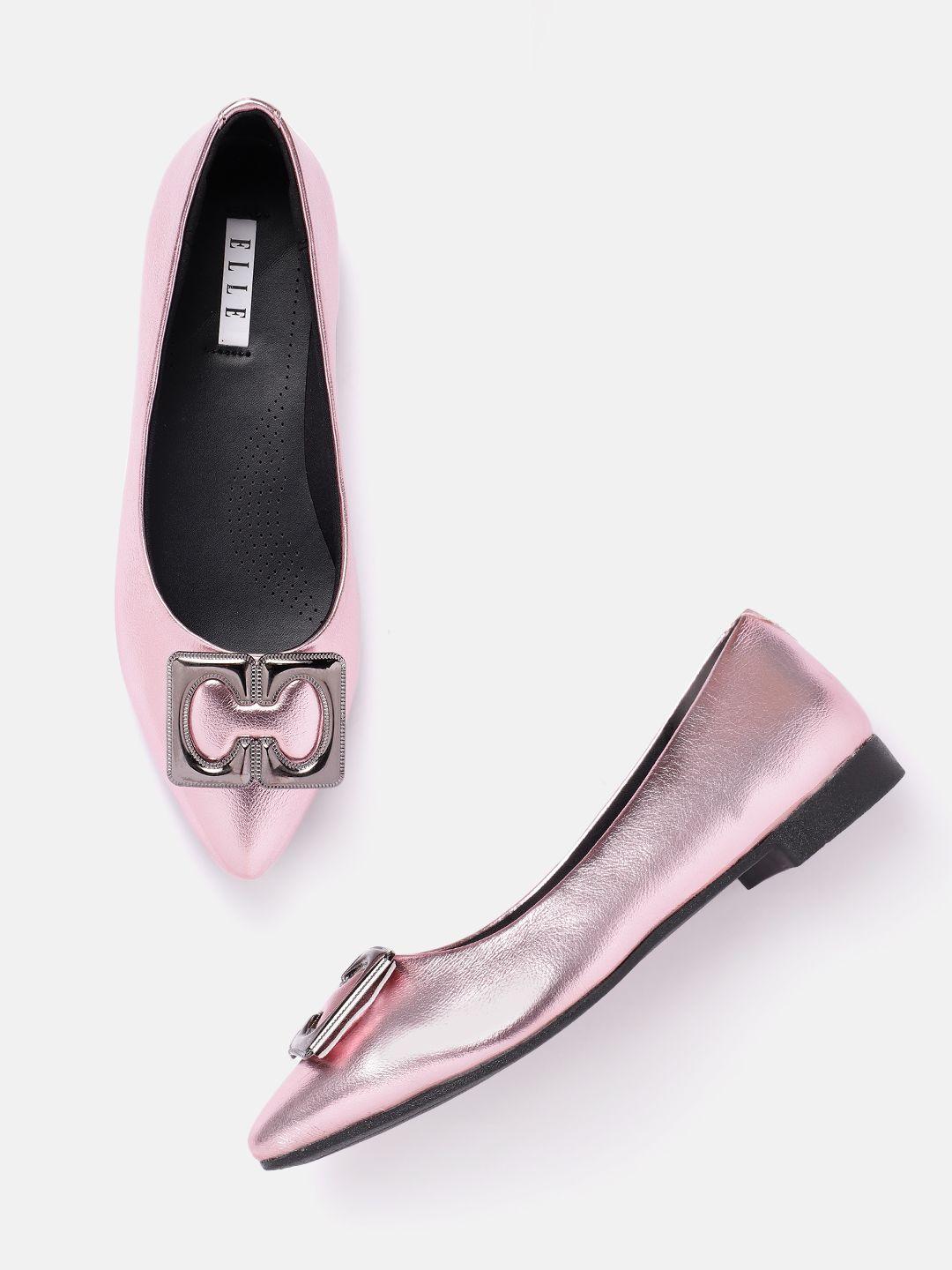 elle women metallic detail ballerinas