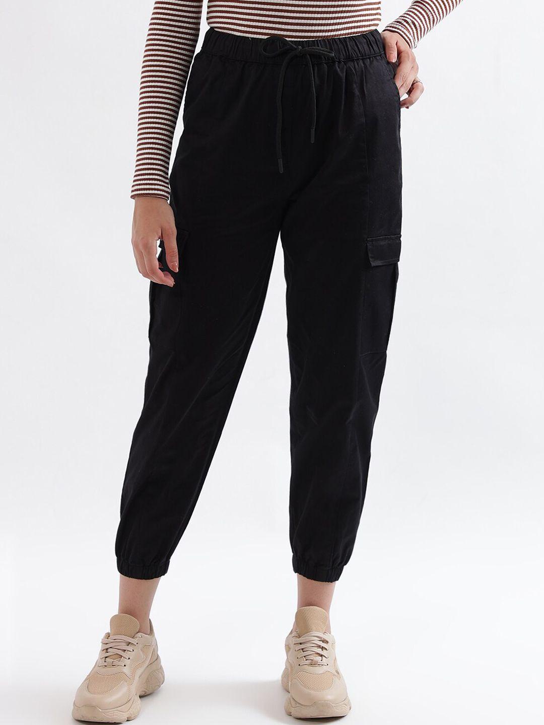 elle women relaxed fit cotton joggers track pants