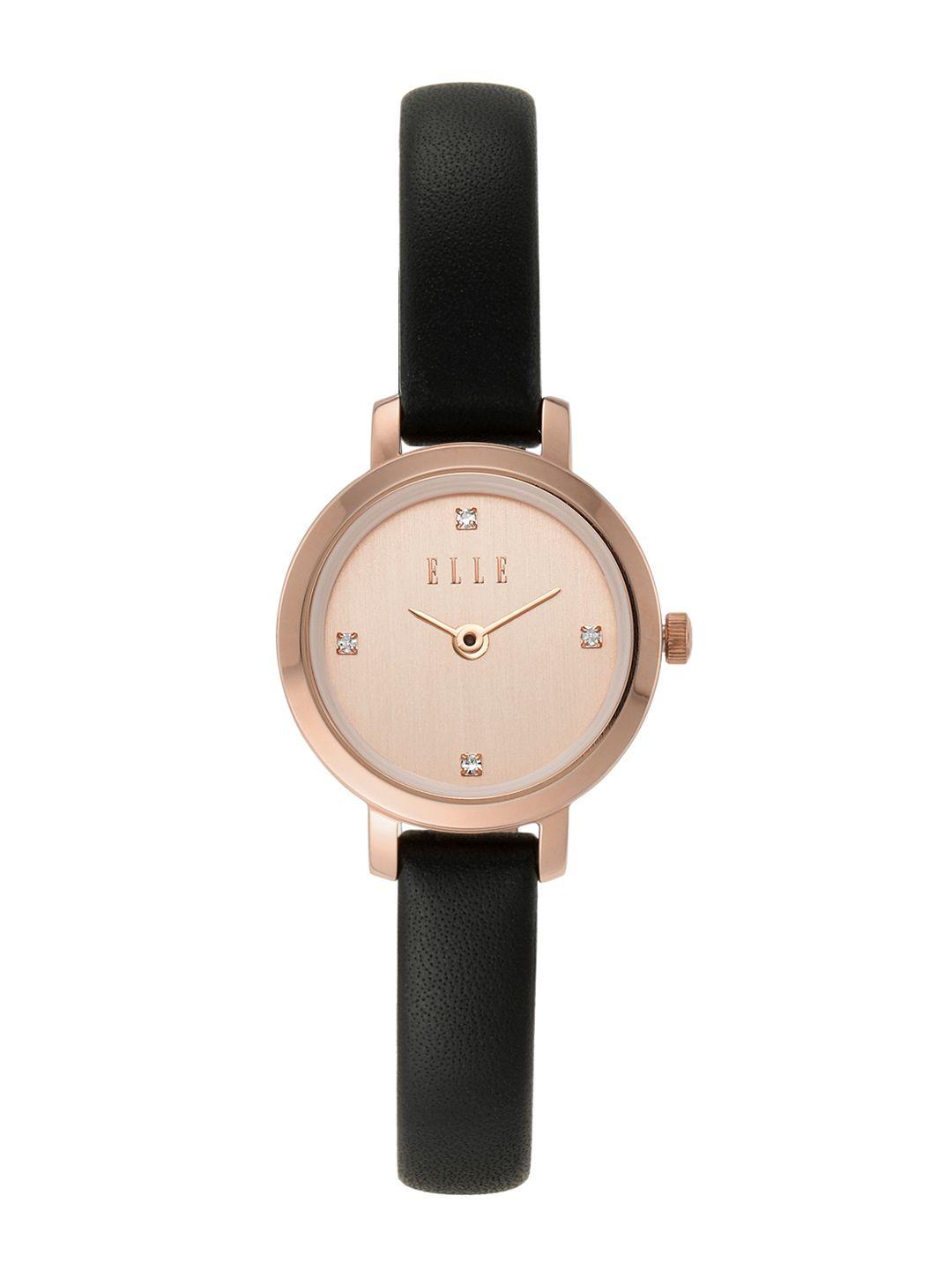 elle women rose gold-toned analogue watch ell21034