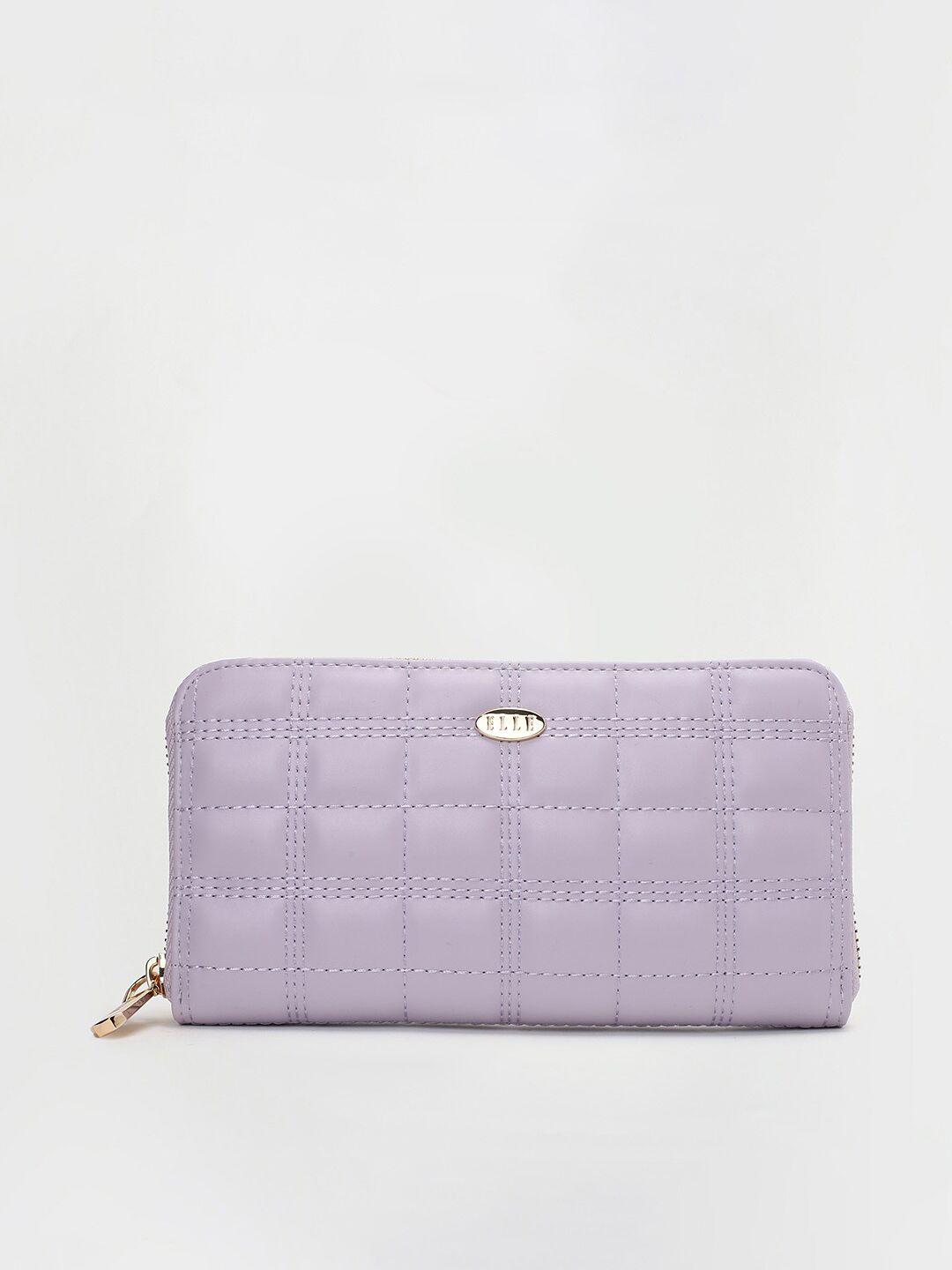 elle women textured zip around wallet