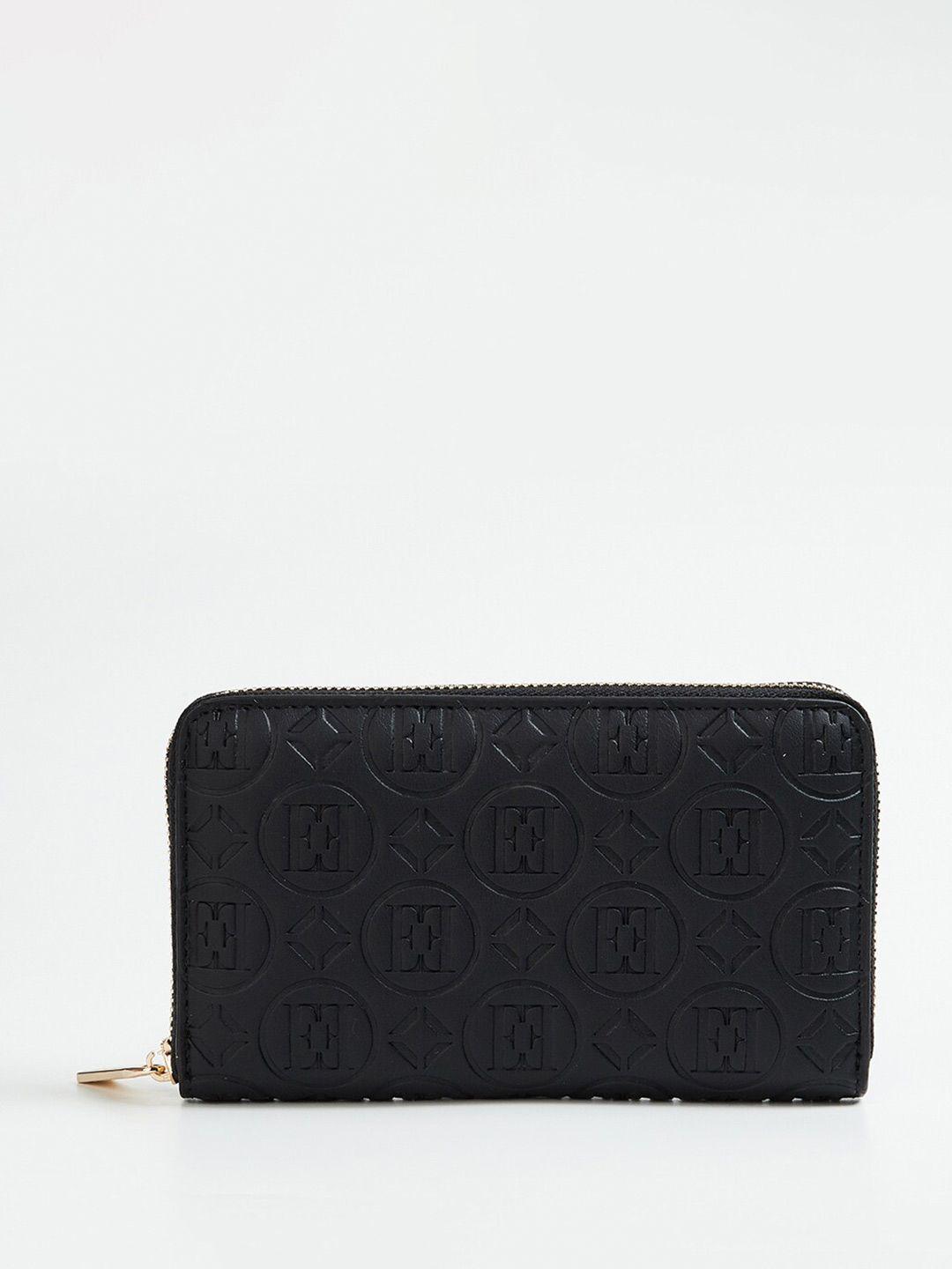 elle women textured zip around wallet