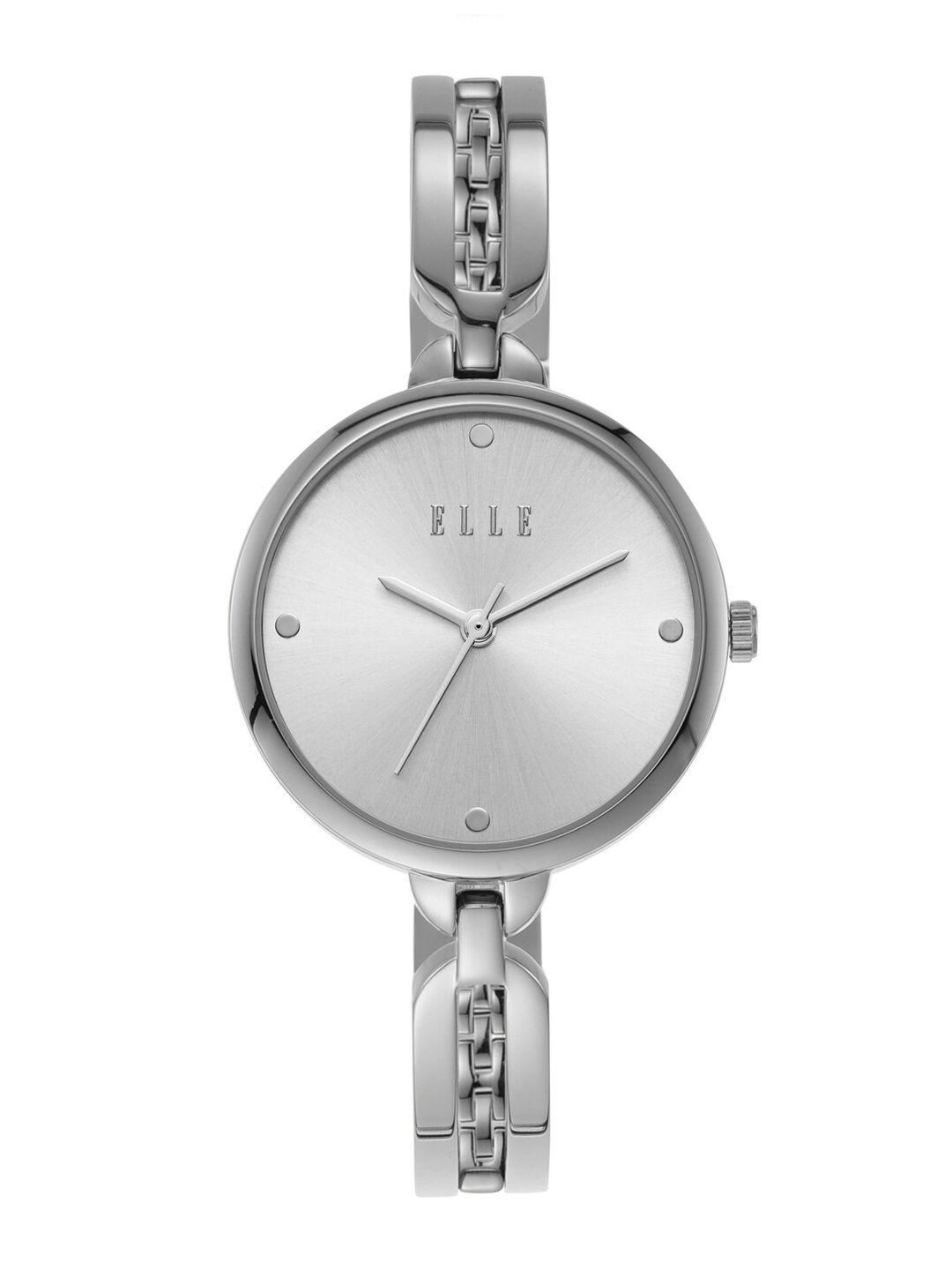 elle women wagram silver-toned analogue watch ell21012