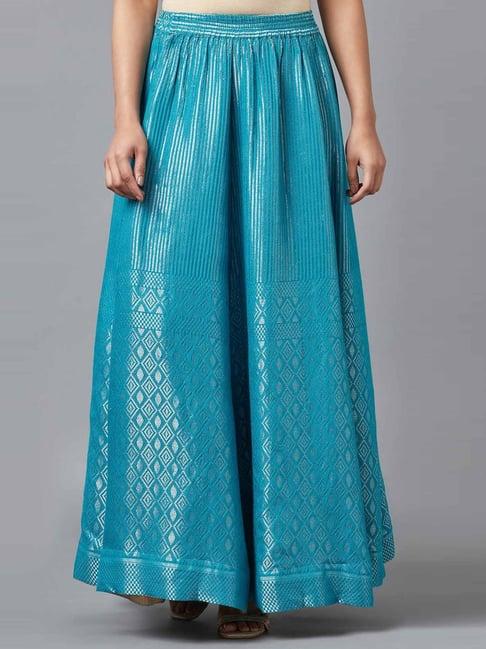 elleven from aurelia blue embroidered skirt