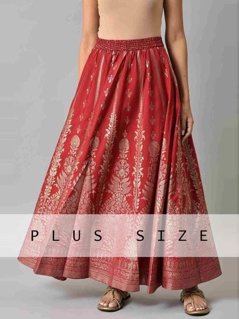 elleven from aurelia maroon floral print skirts
