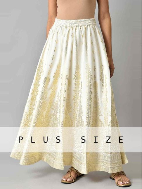 elleven from aurelia white & golden paisley print skirts