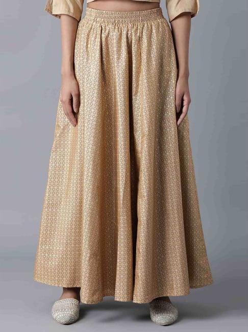 elleven beige printed skirt