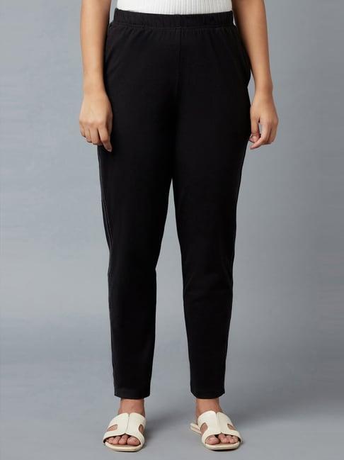 elleven from aurelia black cotton mid rise pants