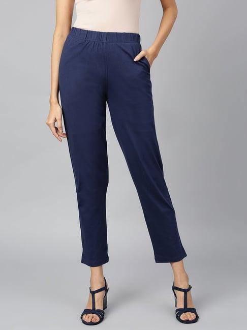 elleven from aurelia blue cotton regular fit pants