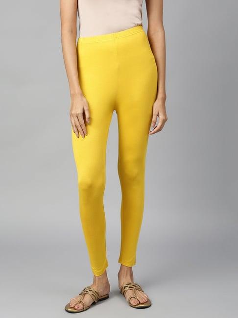 elleven from aurelia yellow regular fit leggings