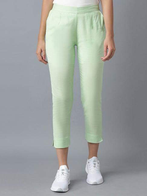 elleven green flat front trousers