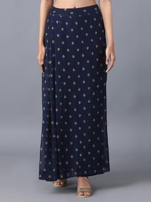 elleven navy printed palazzos