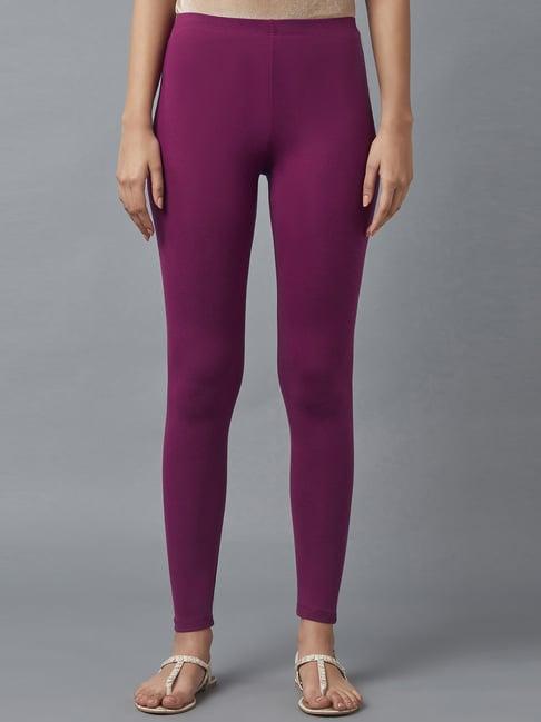 elleven purple plain leggings