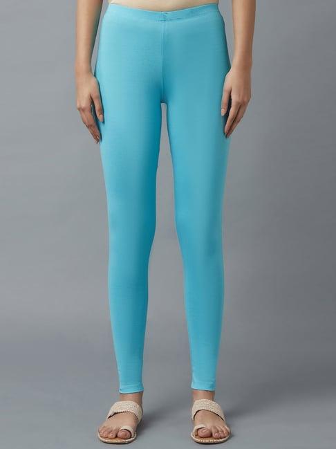 elleven sky blue plain leggings