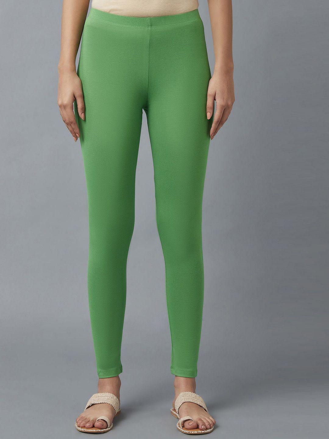 elleven woman green cotton lycra tights