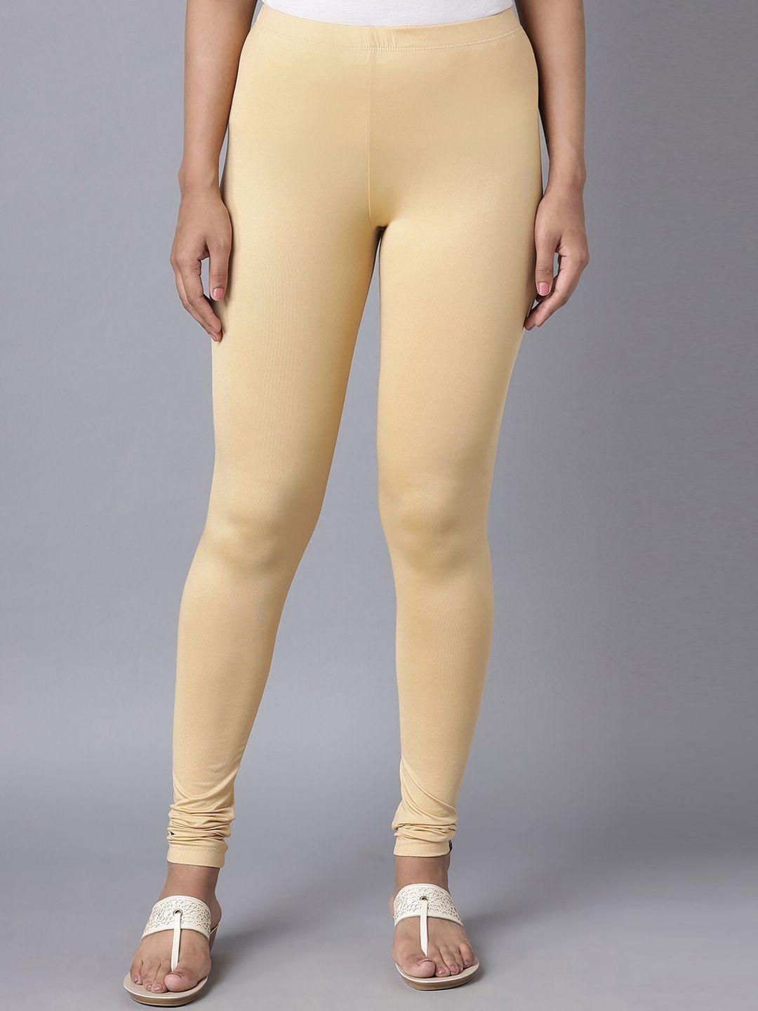 elleven women beige churidar leggings