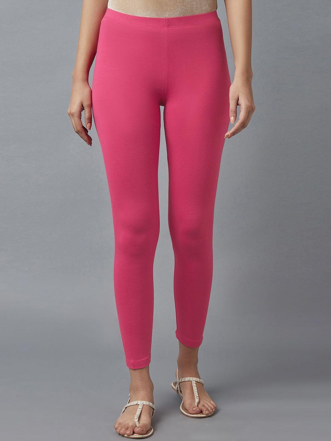 elleven women pink solid tights