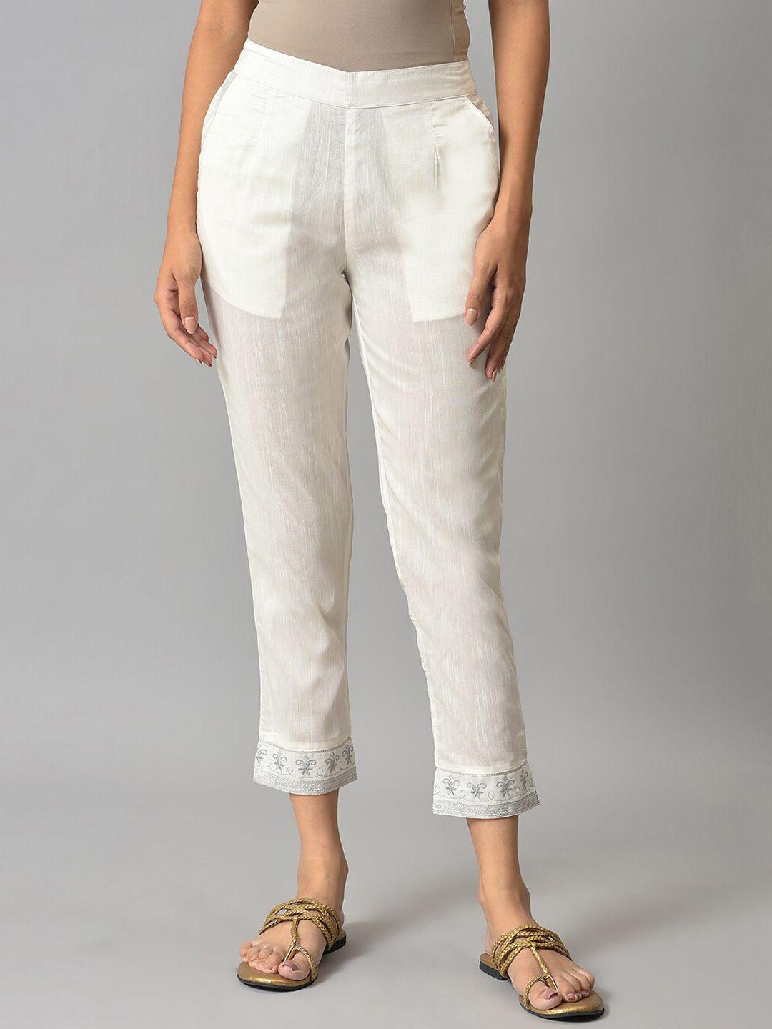 elleven women white pleated trousers