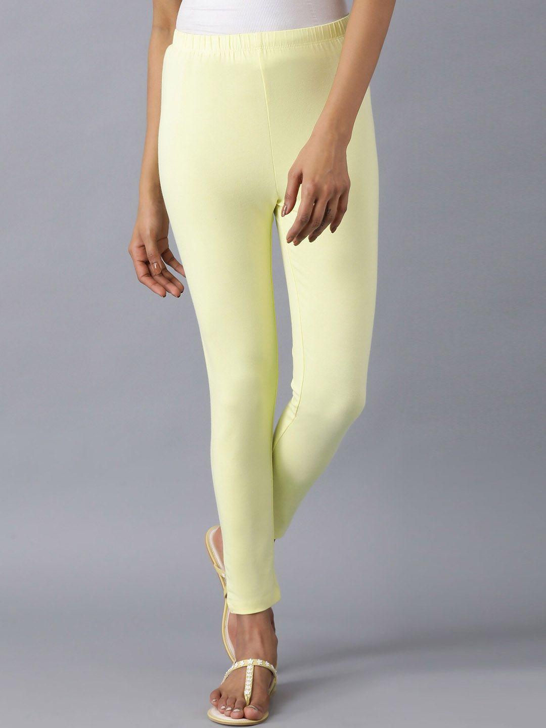 elleven women yellow solid tights