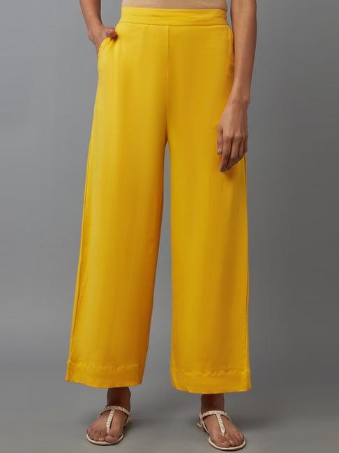 elleven yellow plain palazzos