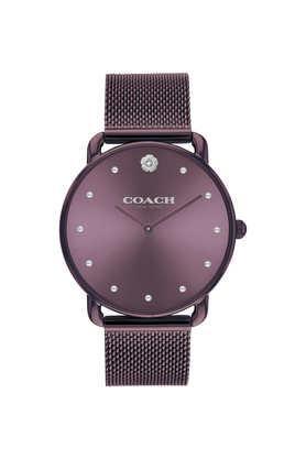 elliot 36 mm purple stainless steel analogue watch for women - co14504211w