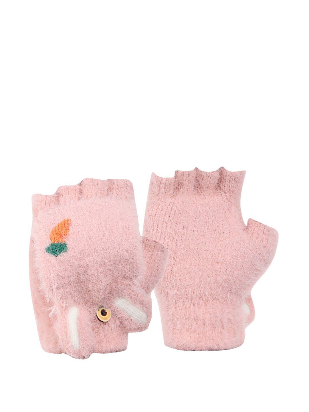ellis pink acrylic winter gloves
