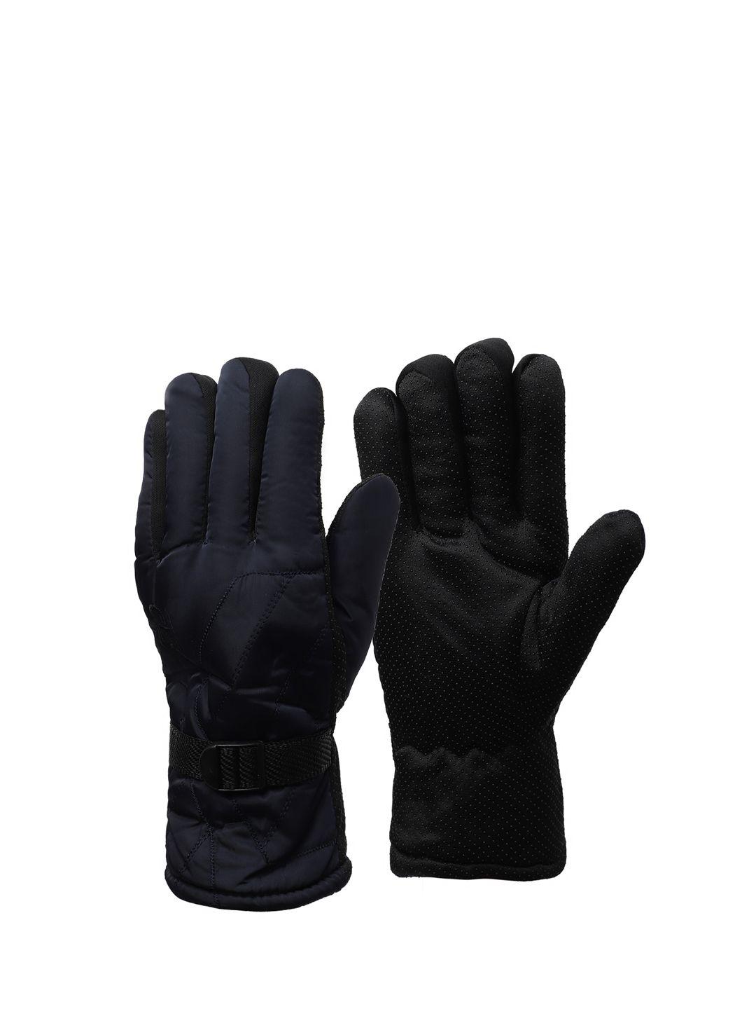 ellis unisex blue solid hand gloves
