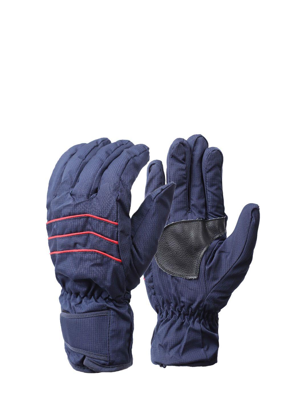 ellis unisex blue striped hand gloves