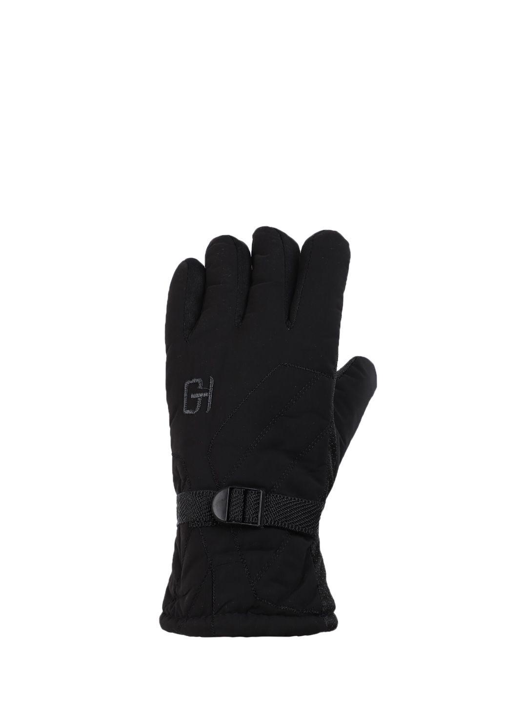 ellis men black solid acrylic hand gloves