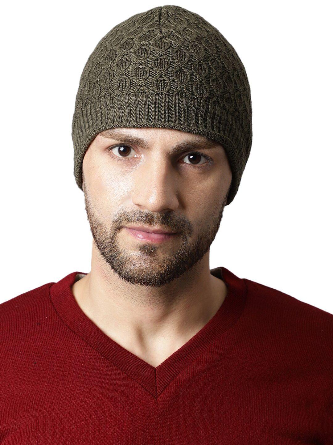 ellis men self design acrylic beanie