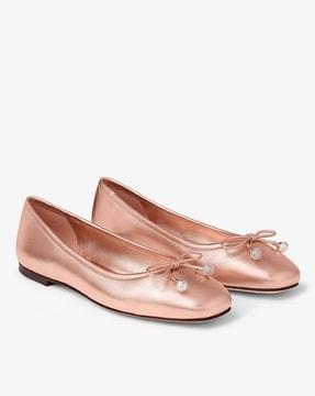 elme flats with pearl embellishment