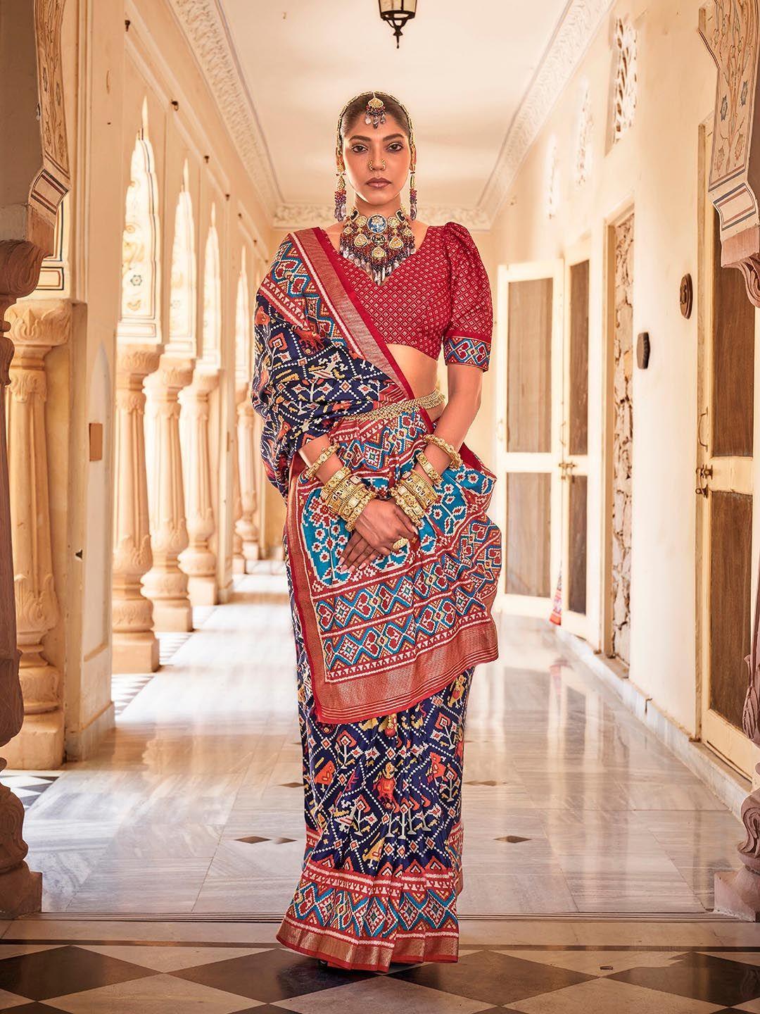 elora ethnic motif printed patola saree