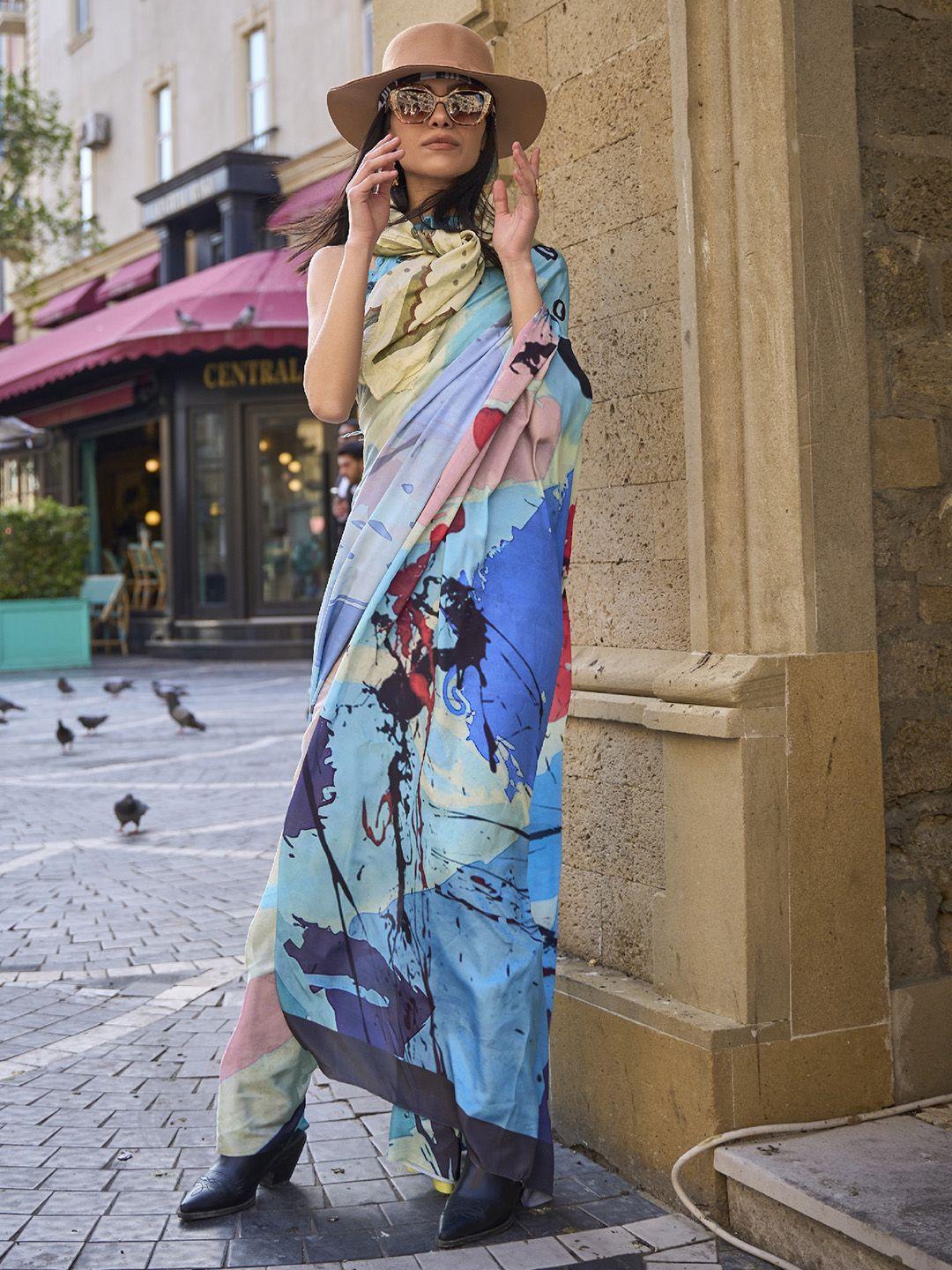 elora abstract printed saree