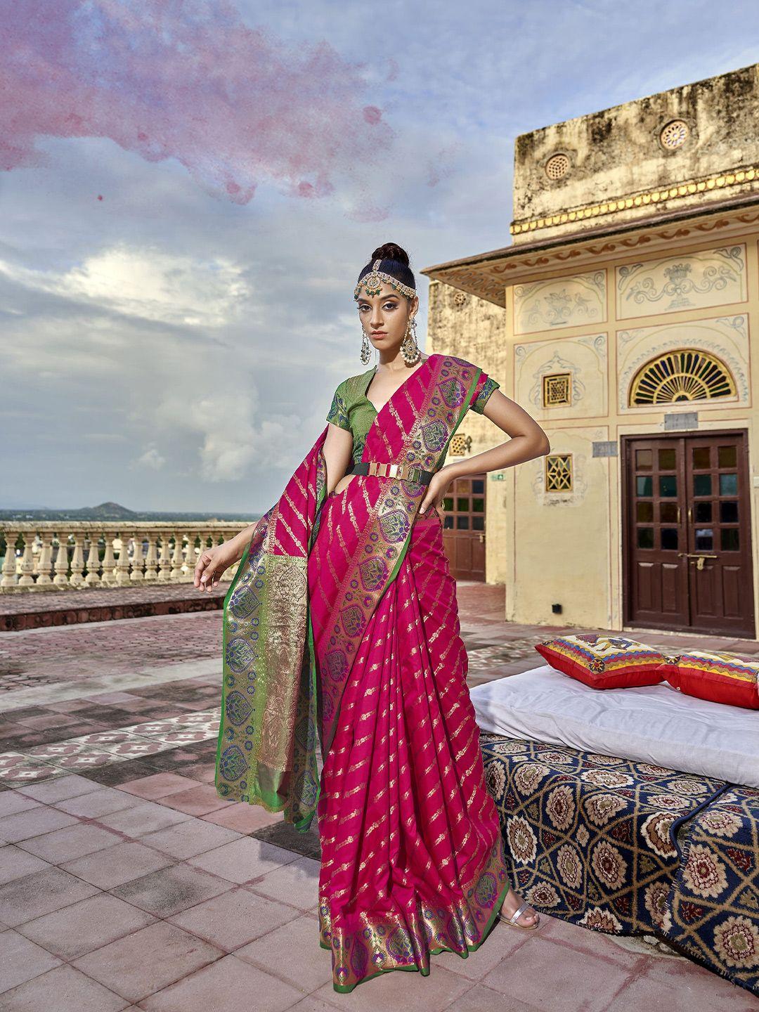 elora ethnic motif zari silk blend patola saree